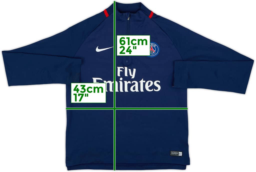 2017-18 Paris Saint-Germain Nike 1/4 Zip Drill Top - 7/10 - (L.Boys)