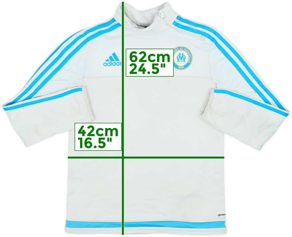2015-16 Olympique Marseille adidas 1/4 Zip Drill Top - 5/10 - (M.Boys)