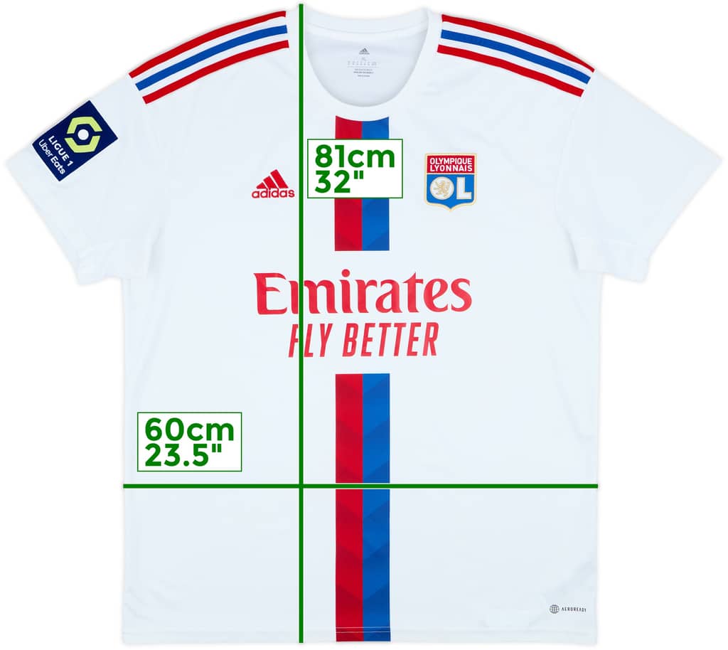2022-23 Olympique Lyonnais Home Shirt - 9/10 - (XL)
