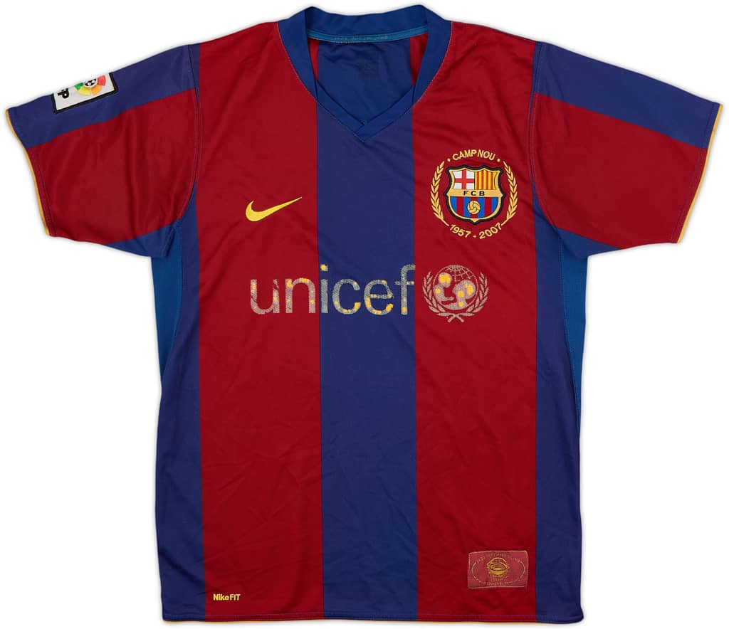 2007-08 Barcelona Home Shirt - 4/10 - (XL.Boys)