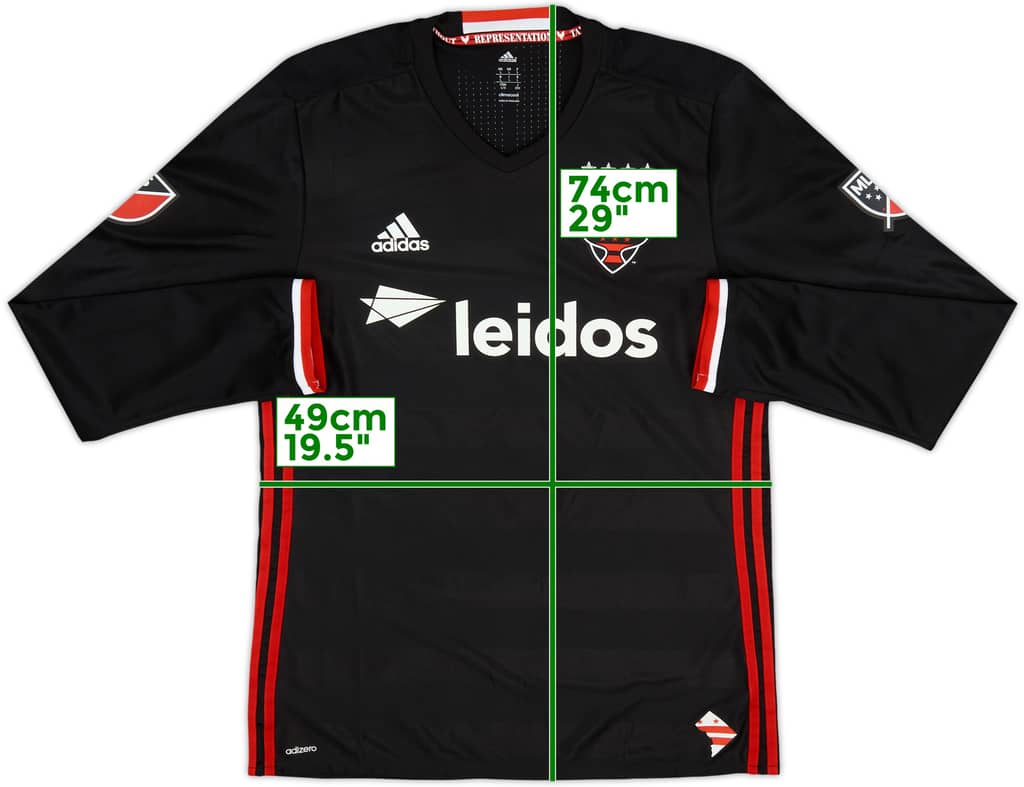 2016 DC United Authentic Home L/S Shirt - 9/10 - (L)