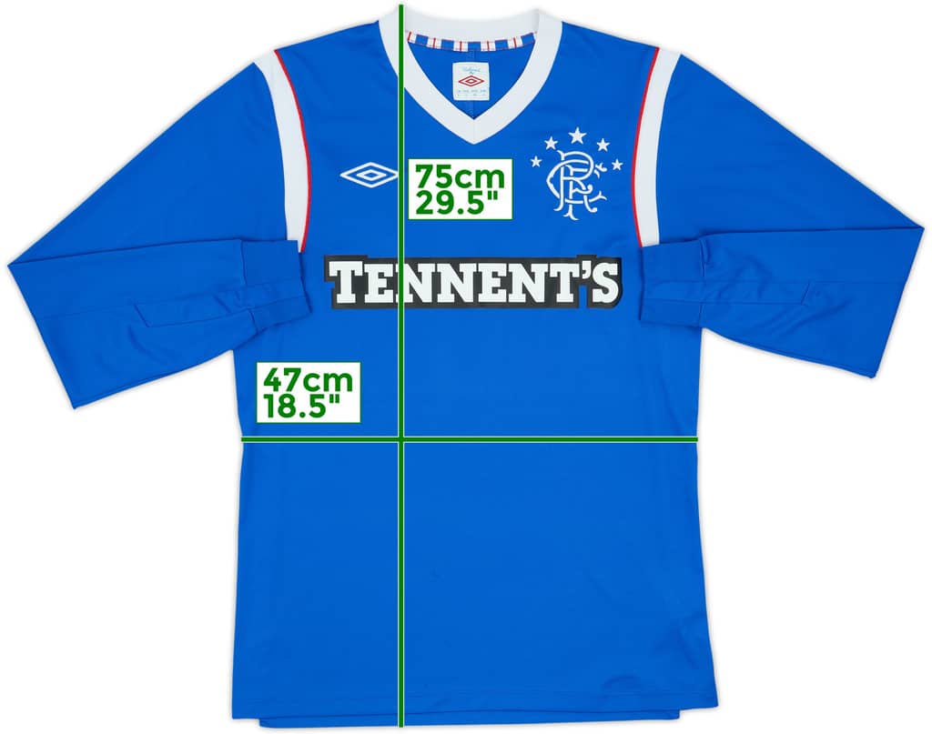 2011-12 Rangers Home L/S Shirt - 8/10 - (S)