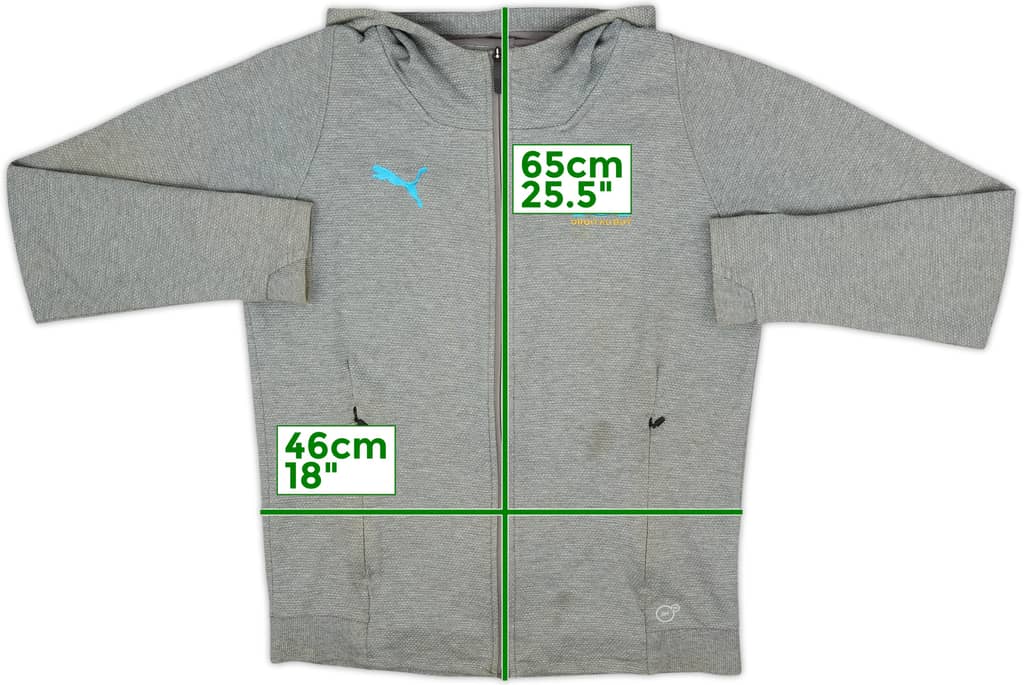 2017-18 Olympique Marseille Puma Hooded Track Top - 8/10 - (S)