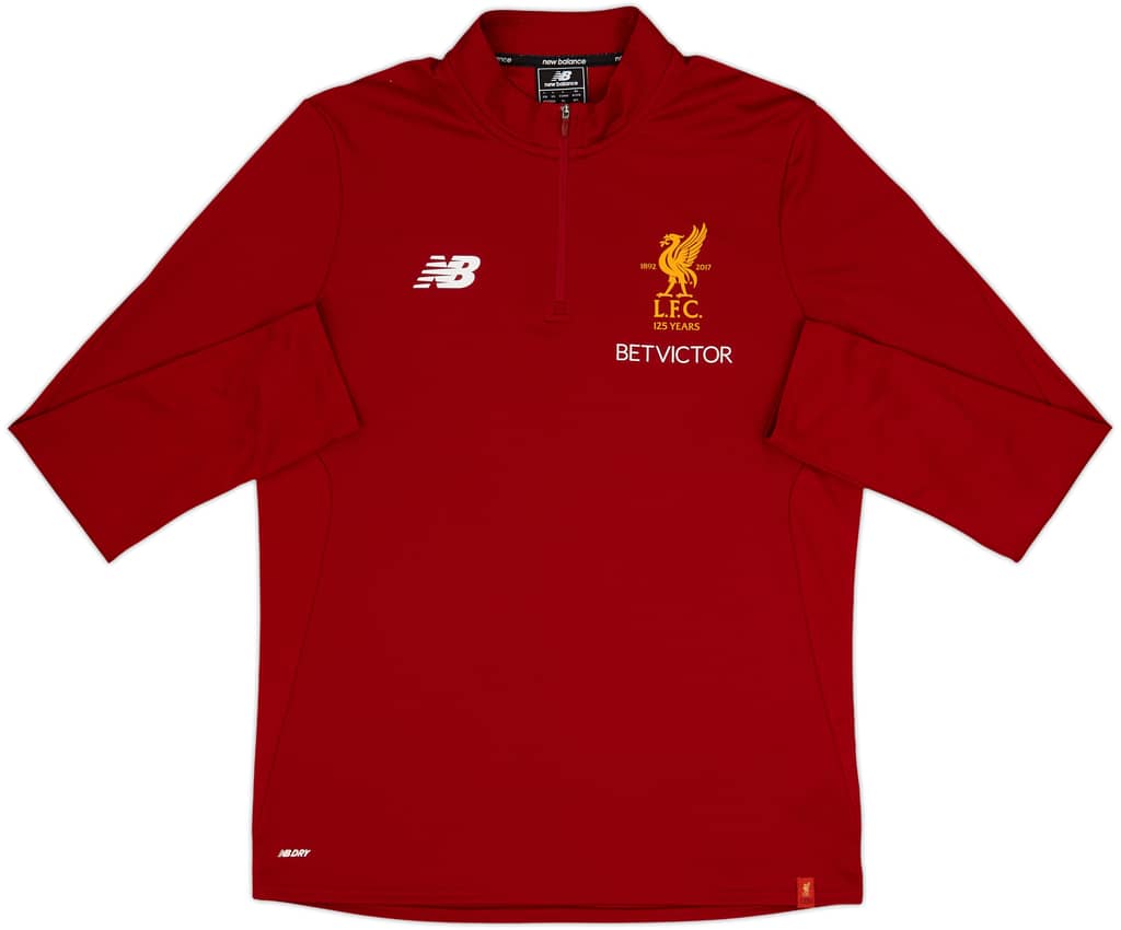 2017-18 Liverpool New Balance 1/4 Zip Drill Top - 10/10 - (L)