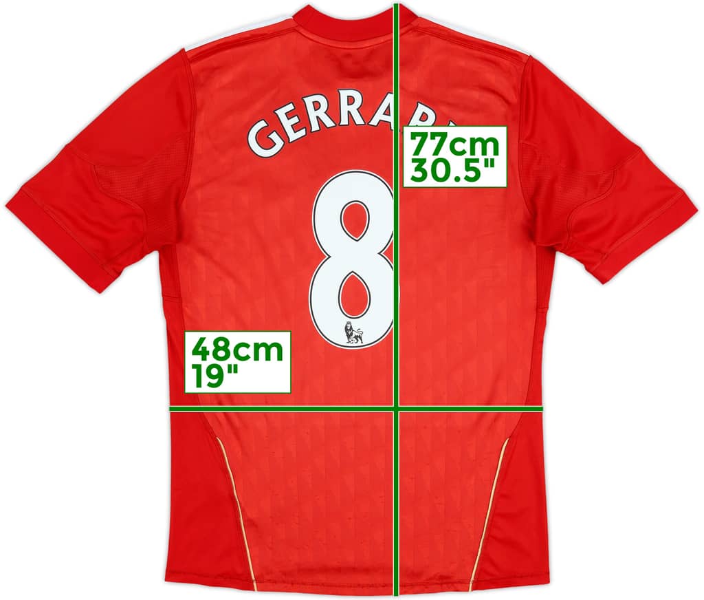 2010-12 Liverpool Home Shirt Gerrard #8 - 6/10 - (M)