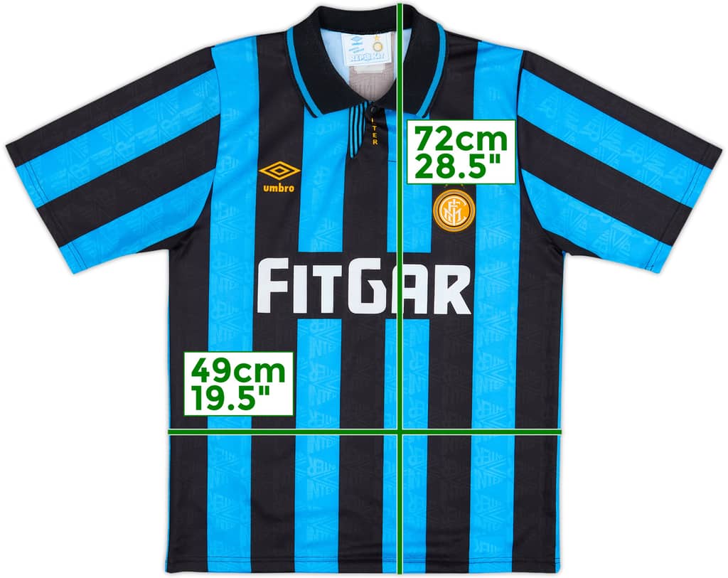 1991-92 Inter Milan Home Shirt - 9/10 - (S)