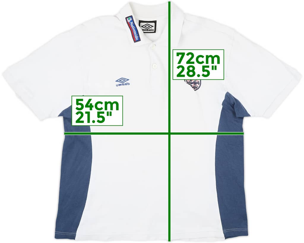 2000-02 England Umbro Polo Shirt - 7/10 - (M)