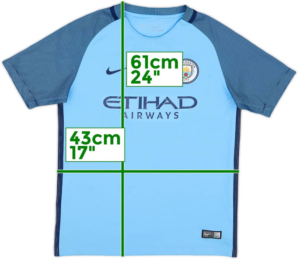 2016-17 Manchester City Home Shirt - 7/10 - (L.Boys)