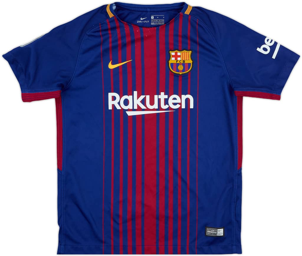 2017-18 Barcelona Home Shirt - 8/10 - (M.Boys)