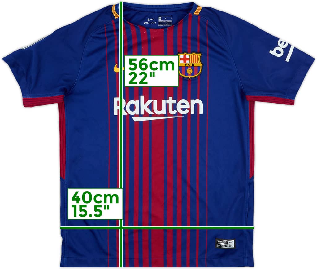 2017-18 Barcelona Home Shirt - 8/10 - (M.Boys)