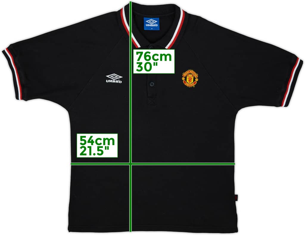 1998-99 Manchester United Umbro Polo Shirt - 9/10 - (M)