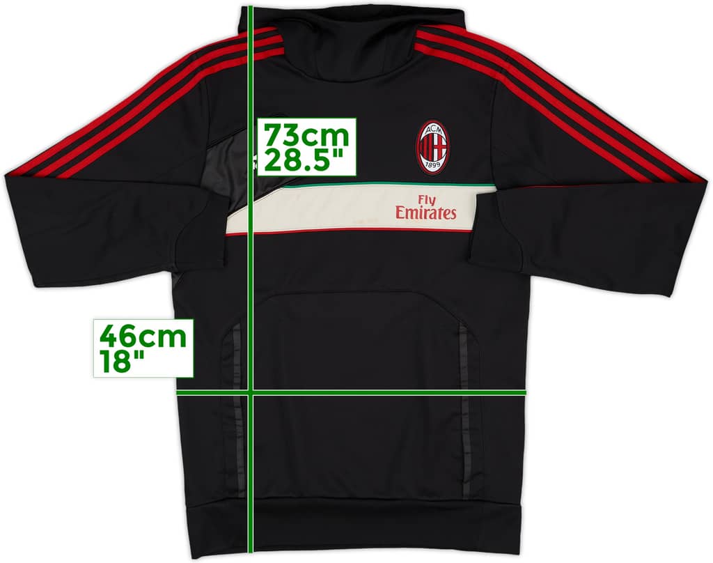 2012-13 AC Milan adidas Hooded Sweat Top - 8/10 - (M)