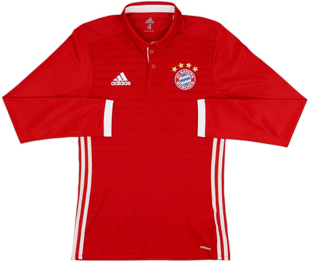 2016-17 Bayern Munich Player Issue Home L/S Shirt - 8/10 - (S)