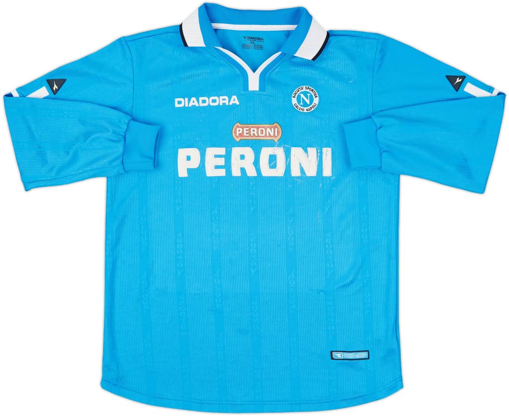2000-01 Napoli Home L/S Shirt - 4/10 - (XL)