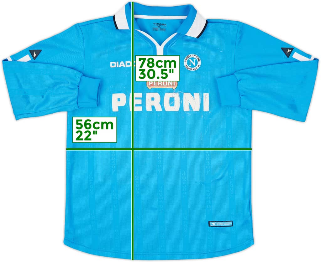 2000-01 Napoli Home L/S Shirt - 4/10 - (XL)