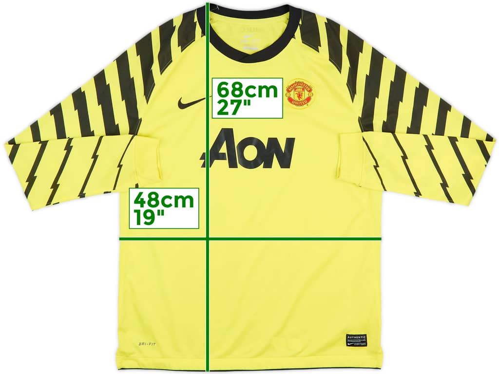 2010-11 Manchester United Yellow GK Shirt - 9/10 - (XL.Boys)