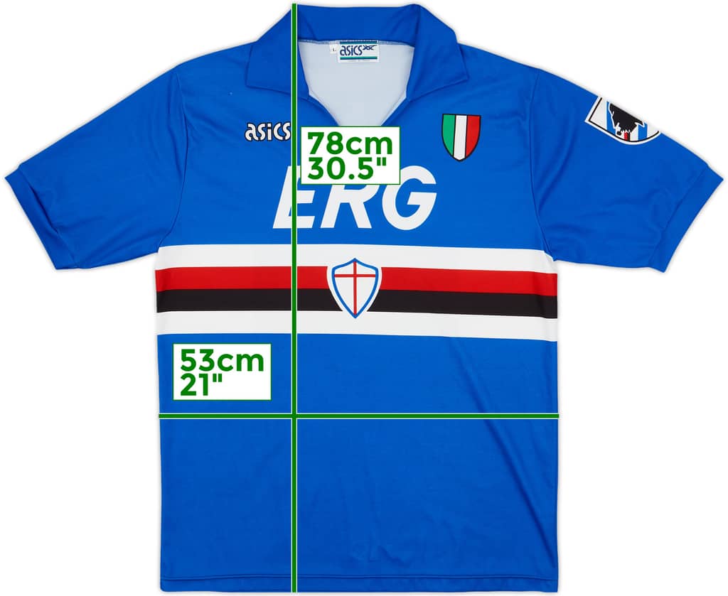1991-92 Sampdoria Home Shirt - 7/10 - (L)