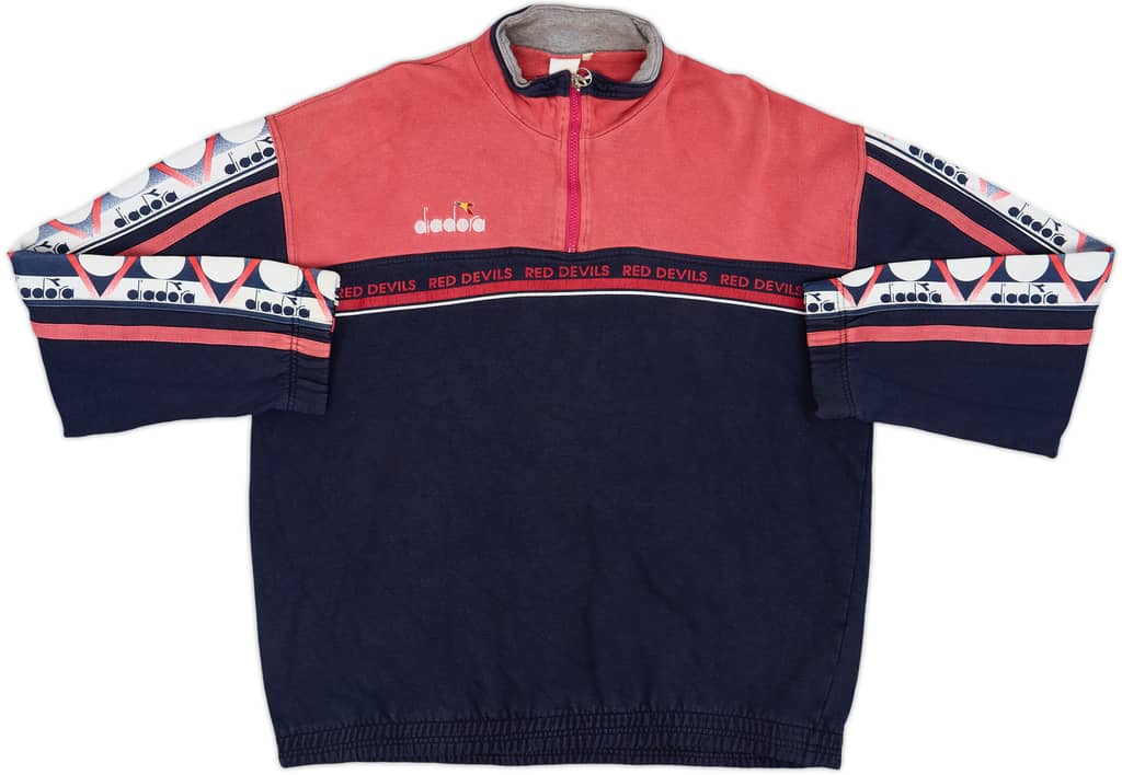 1994-95 Belgium Diadora 1/4 Zip Fleece Jacket - 6/10 - (XL)