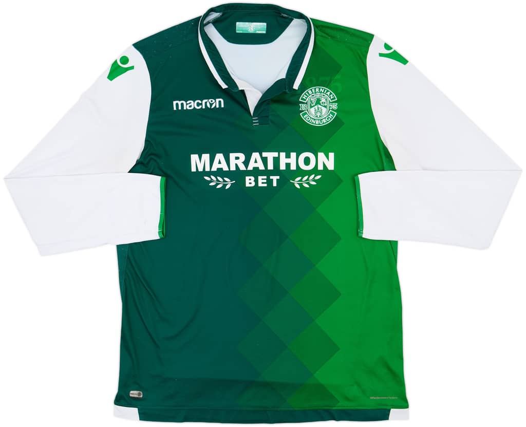 2018-19 Hibernian Home L/S Shirt - 6/10 - (4XL)