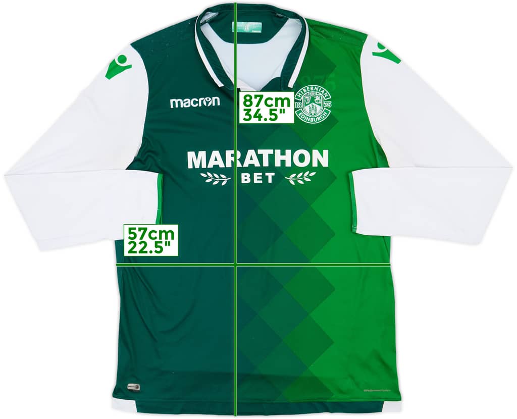 2018-19 Hibernian Home L/S Shirt - 6/10 - (4XL)
