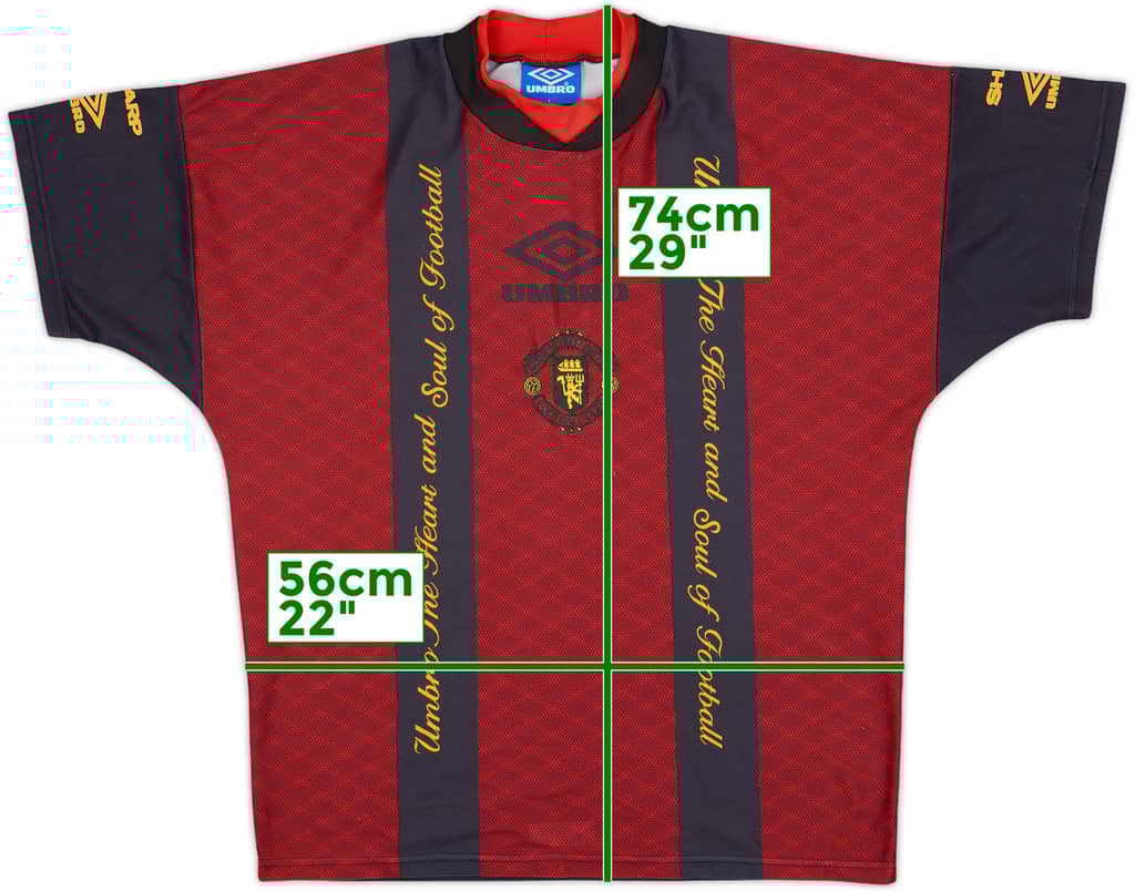 1994-95 Manchester United Umbro Training Shirt - 9/10 - (L)