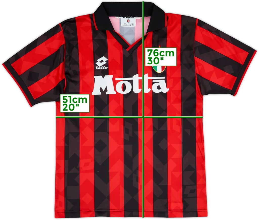 1993-94 AC Milan Home Shirt - 6/10 - (M)