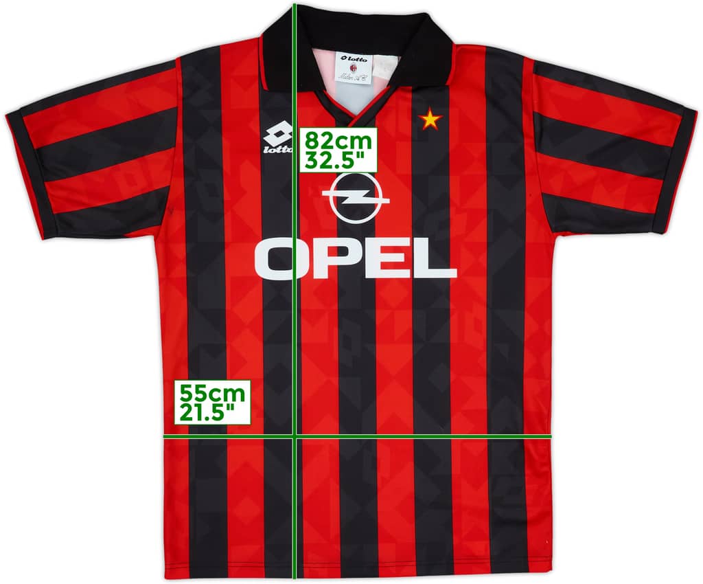 1994-95 AC Milan Home Shirt - 7/10 - (L)