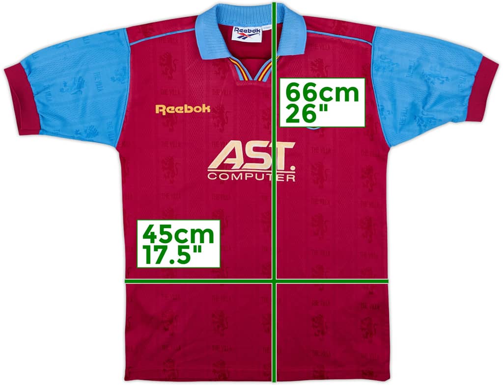 1995-97 Aston Villa Home Shirt - 7/10 - (Y)