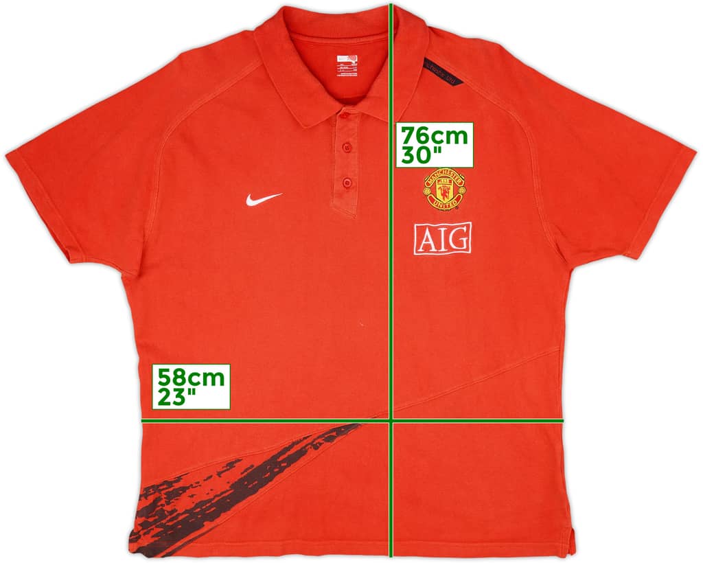 2007-08 Manchester United Nike Polo Shirt - 6/10 - (XXL)