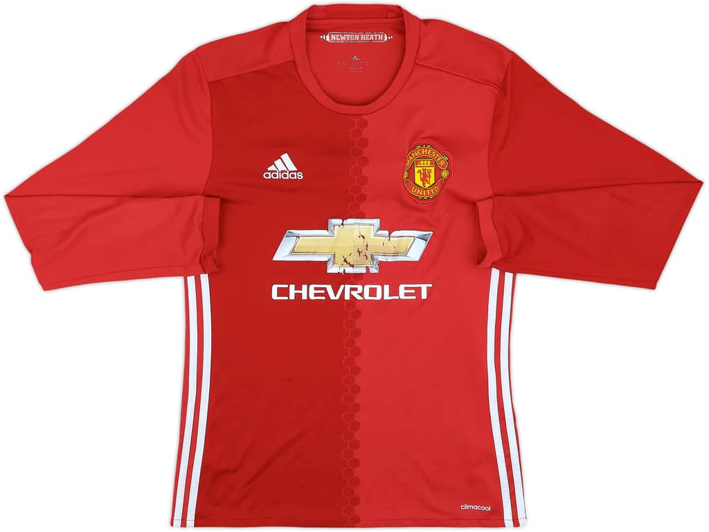 2016-17 Manchester United Home L/S Shirt - 4/10 - (S)