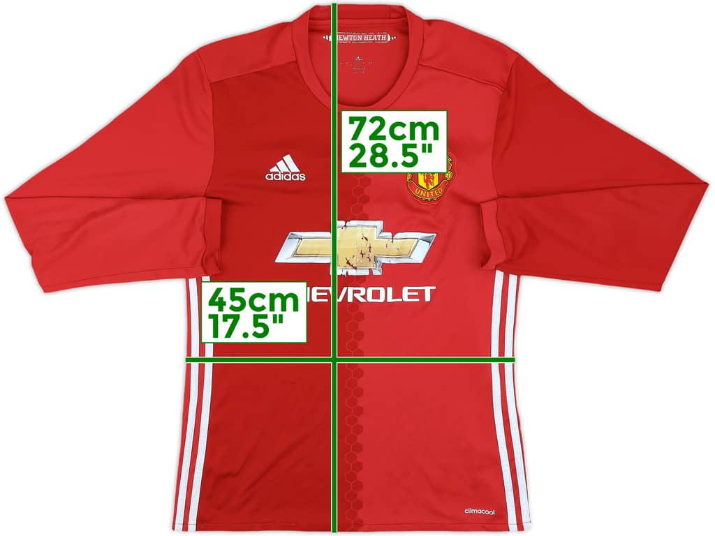 2016-17 Manchester United Home L/S Shirt - 4/10 - (S)