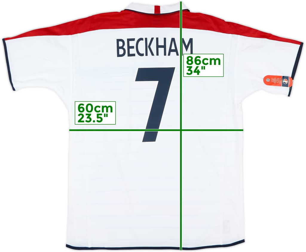 2003-05 England Home Shirt Beckham #7 (XL)