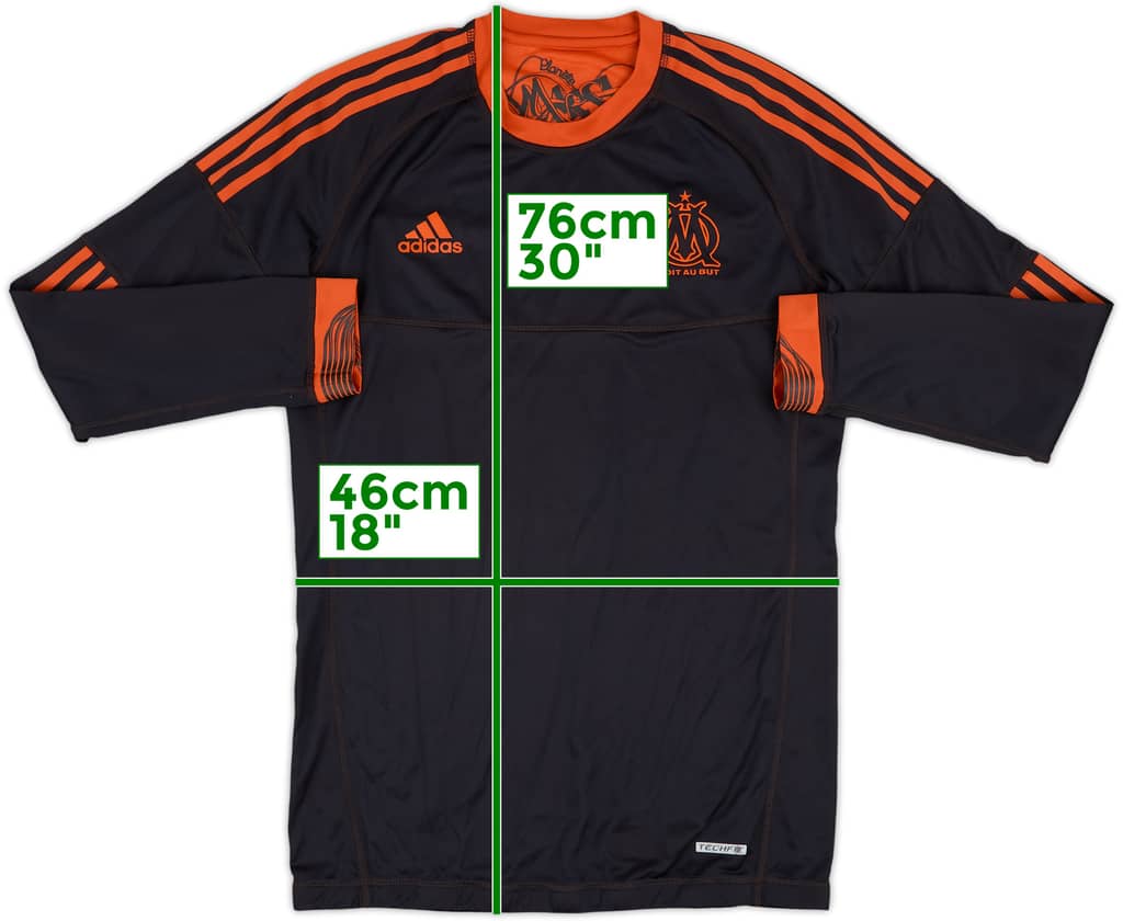 2012-13 Olympique Marseille Player Issue TechFit Third L/S Shirt - 8/10 - (XL)