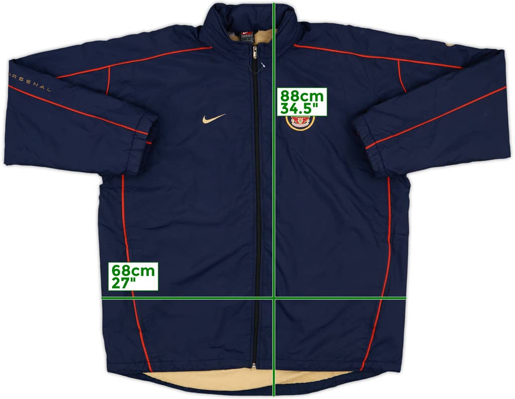 2001-02 Arsenal Nike Padded Bench Coat - 7/10 - (L)