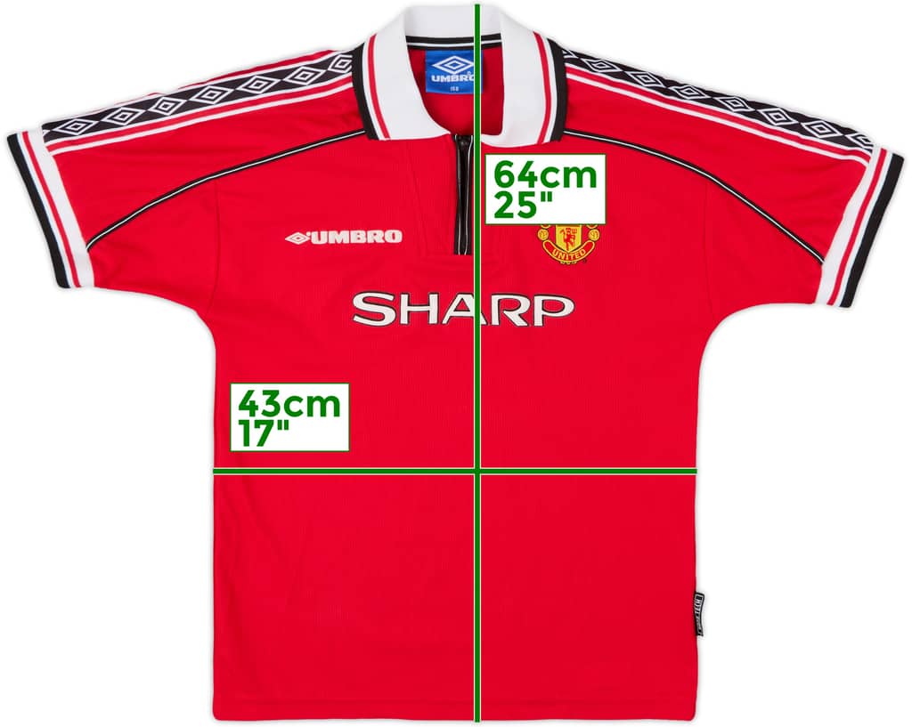 1998-00 Manchester United Home Shirt - 9/10 - (L.Boys)