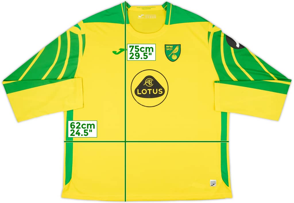 2021-22 Norwich Home L/S Shirt - 10/10 - (4XL)