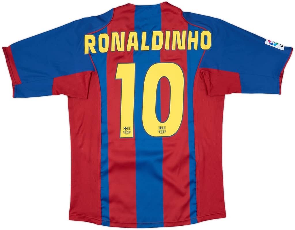 2004-05 Barcelona Home Shirt Ronaldinho #10 - 8/10 - (M)