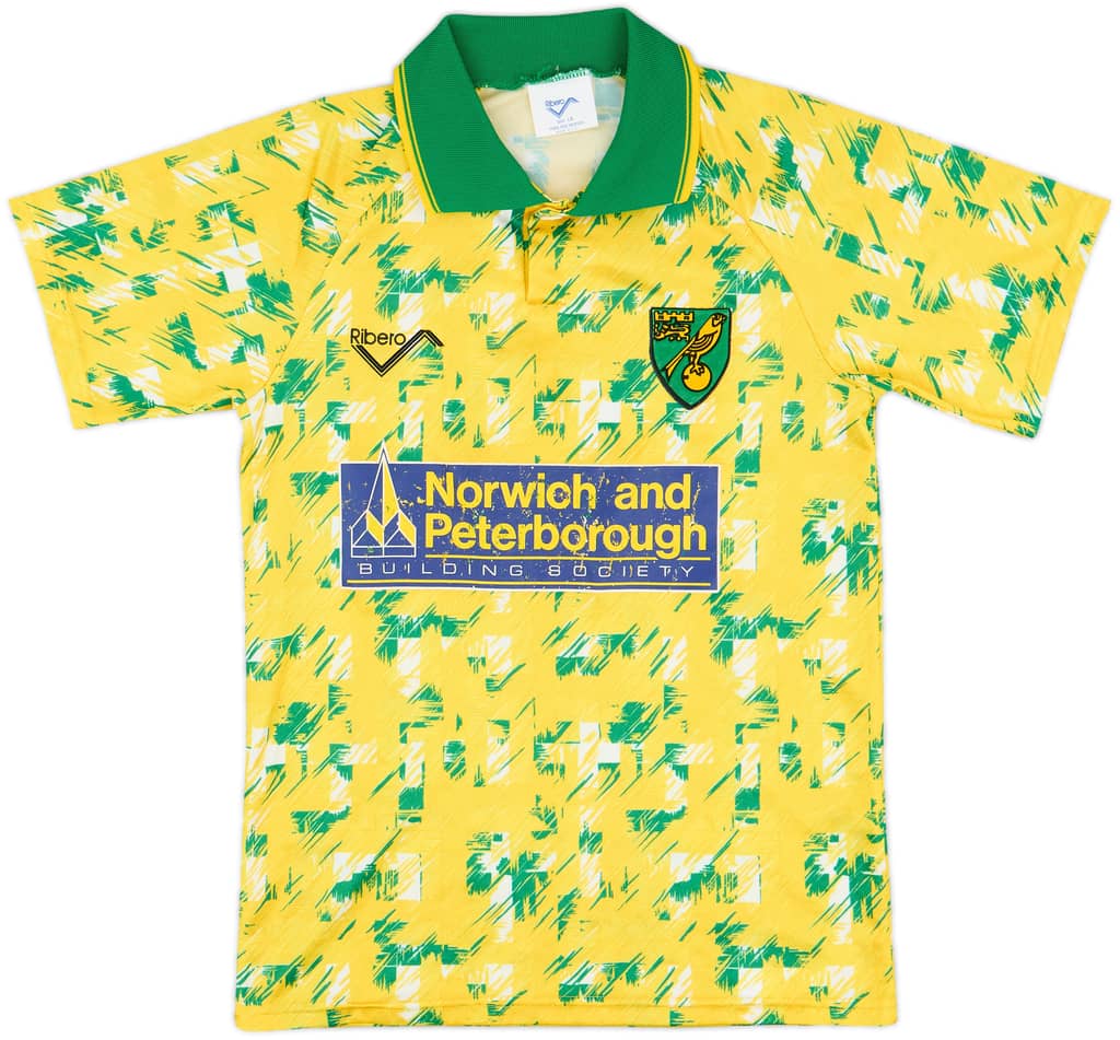 1992-94 Norwich Home Shirt - 7/10 - (L.Boys)
