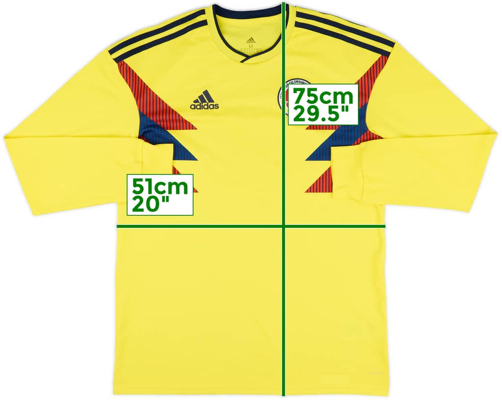 2018-19 Colombia Home L/S Shirt - 8/10 - (M)