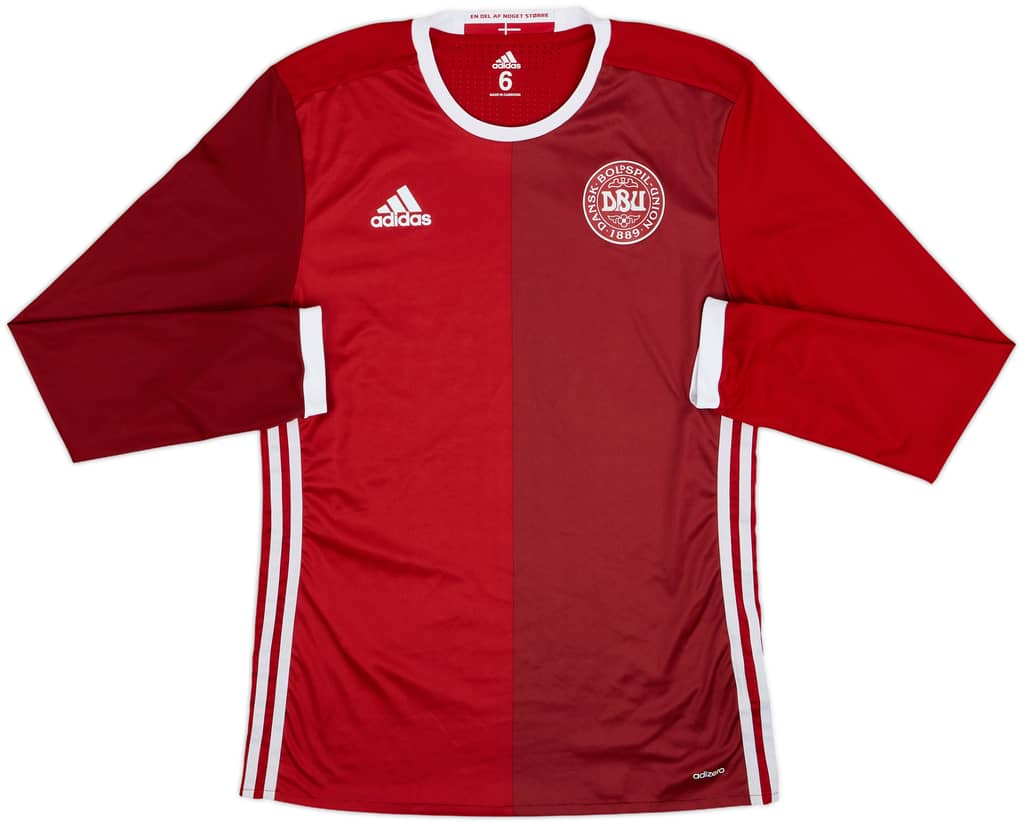 2015-16 Denmark Player Issue Home L/S Shirt - 9/10 - (M)