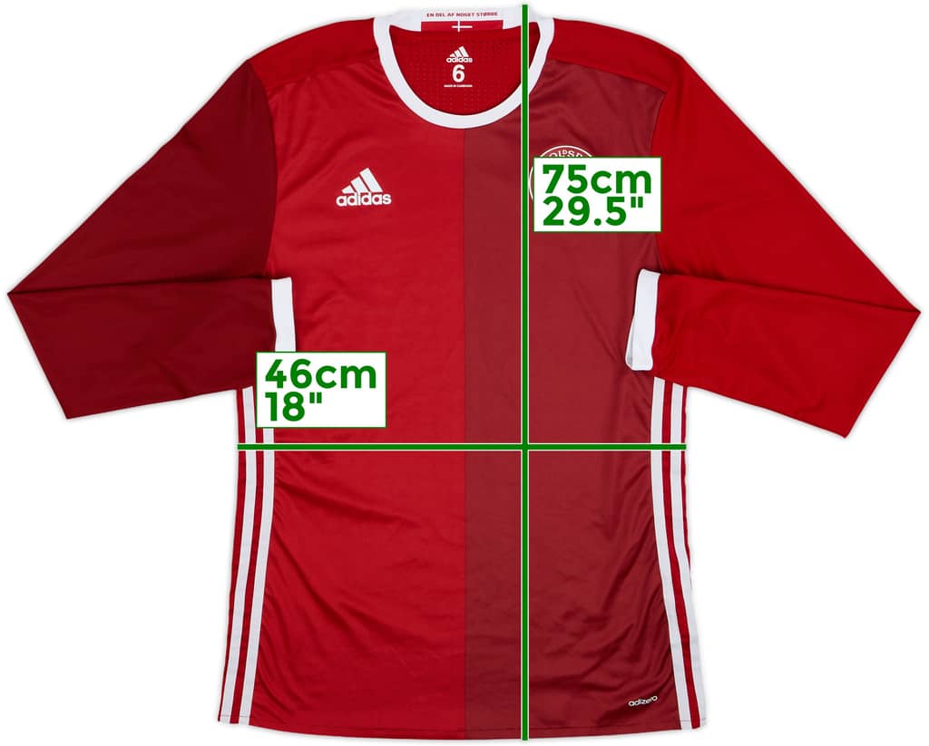 2015-16 Denmark Player Issue Home L/S Shirt - 9/10 - (M)
