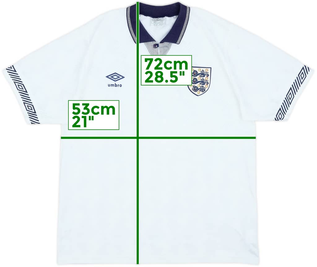 1990-92 England Home Shirt - 9/10 - (M)