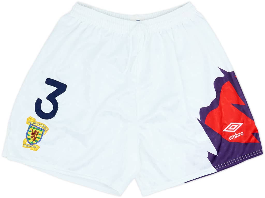 1991-93 Scotland Shorts de visitante versión jugador #3 - 8/10 - (S)