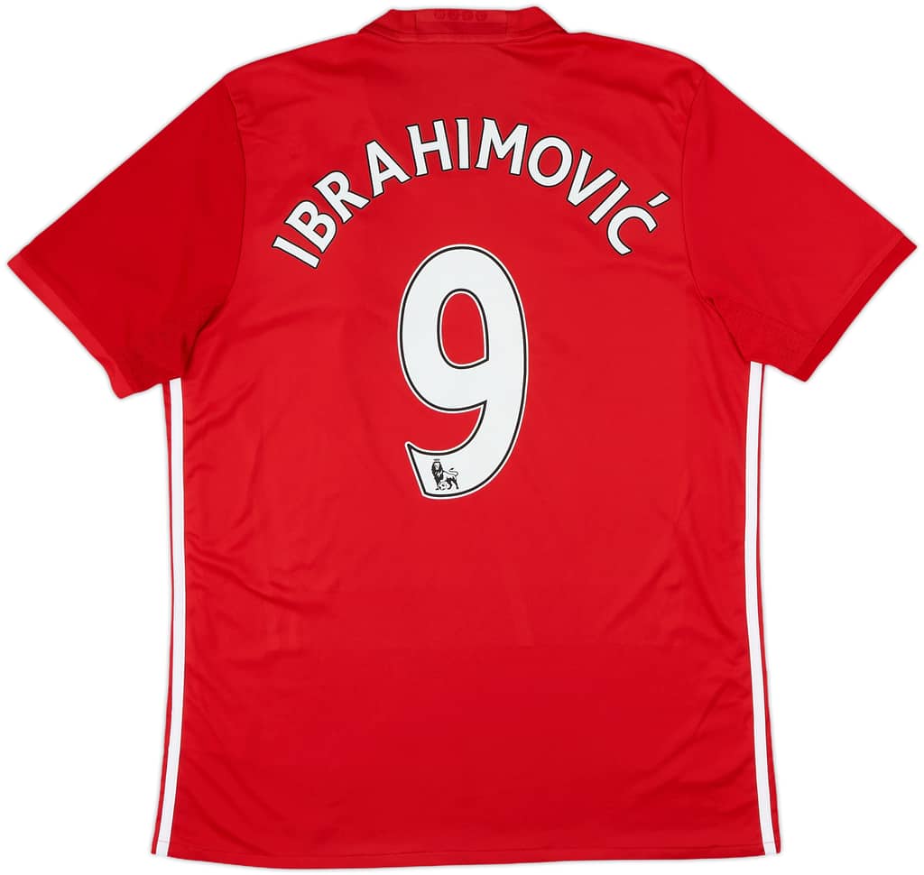 2016-17 Manchester United Home Shirt Ibrahimovic #9 - 7/10 - (L)
