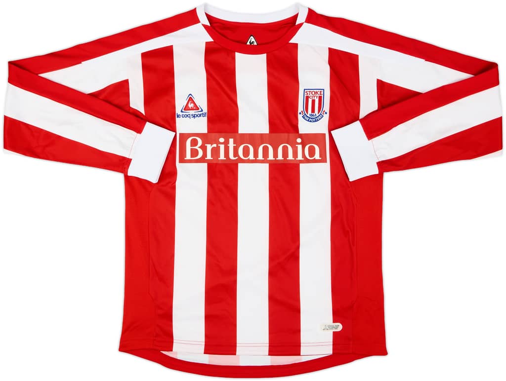 2007-08 Stoke City Home L/S Shirt - 8/10 - (S)