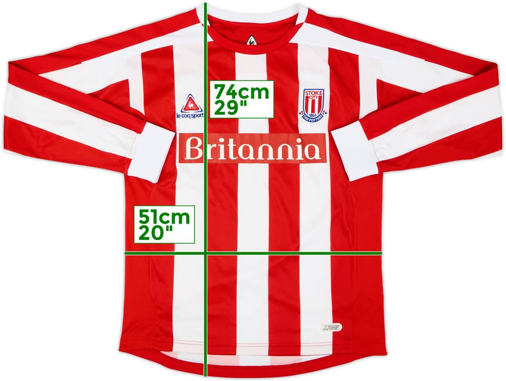2007-08 Stoke City Home L/S Shirt - 8/10 - (S)