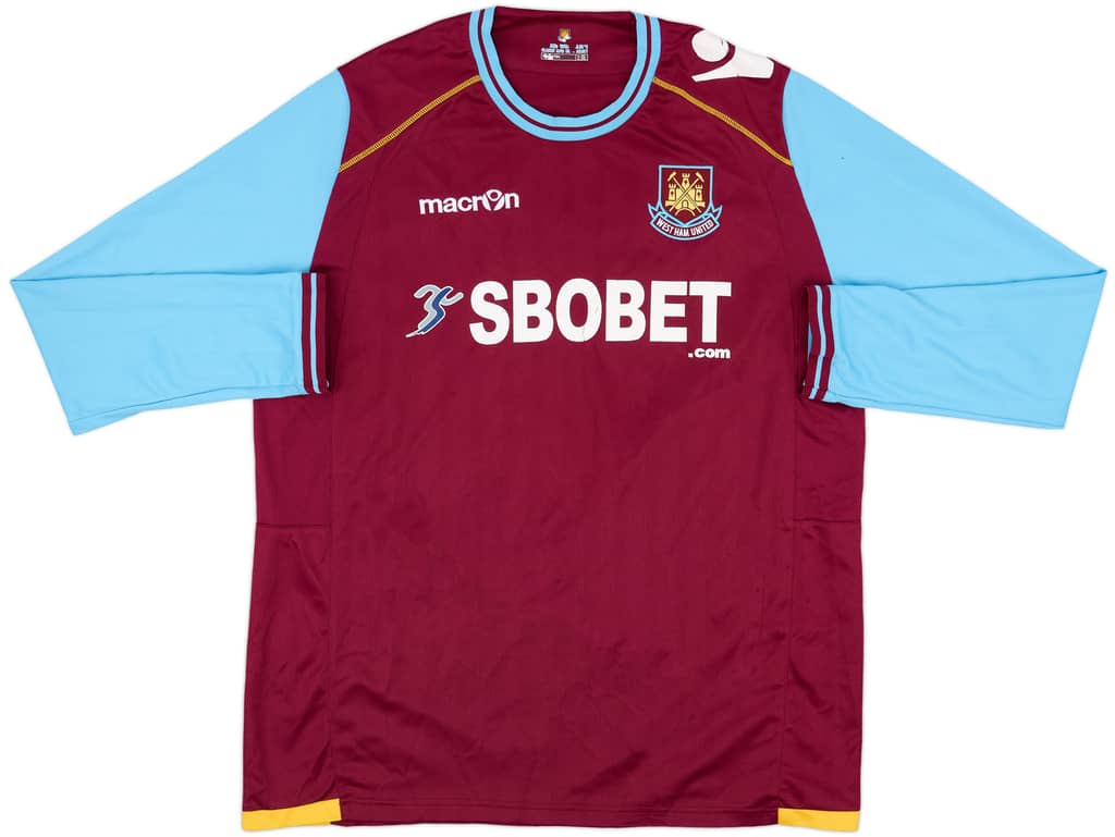 2011-12 West Ham Home L/S Shirt - 6/10 - (XXL)