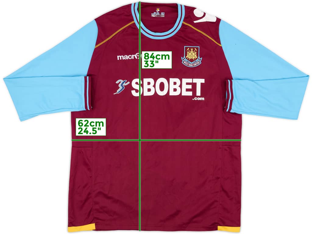 2011-12 West Ham Home L/S Shirt - 6/10 - (XXL)