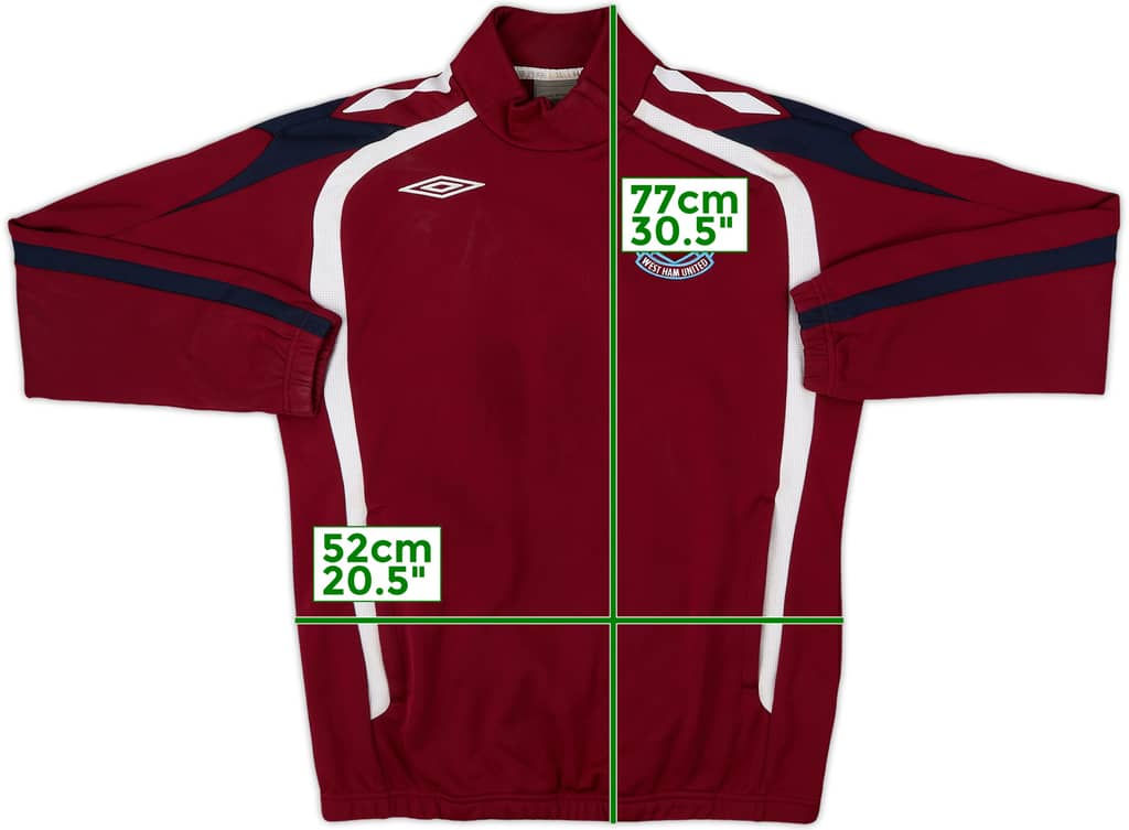 2007-08 West Ham Umbro 1/4 Zip Sweat Top - 8/10 - (M)
