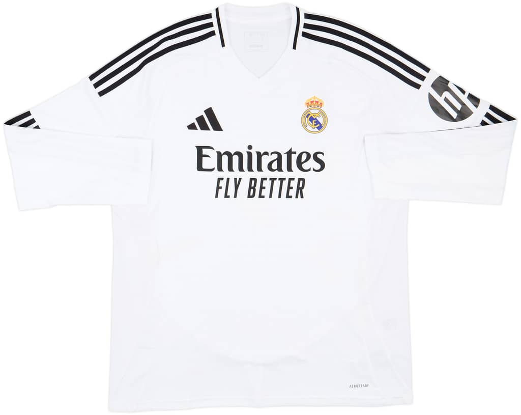 2024-25 Real Madrid Home L/S Shirt - 10/10 - (XL)